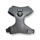 Gray dog harness on a white background