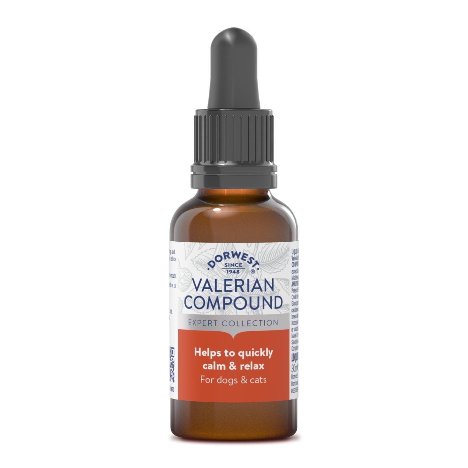 Dorwest Valerian Compound for Dogs and Cats 30ml calming liquid