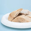 Close up of freeze dried salmon fillet flakes high protein pet snack