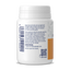 Back view of a supplement bottle with label on a white background