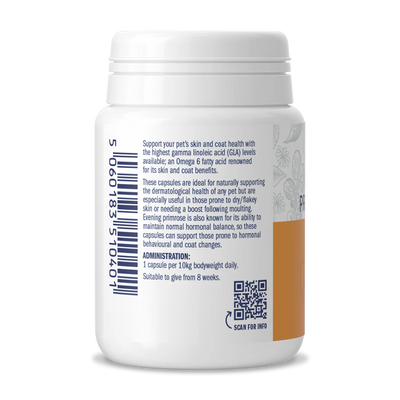 Back view of a supplement bottle with label on a white background