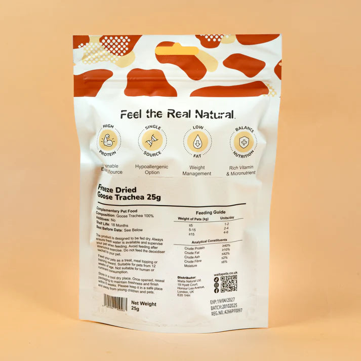Waita Freeze-Dried Goose Trachea for Dogs & Cats 25g – Natural Collagen & Joint Support Chew