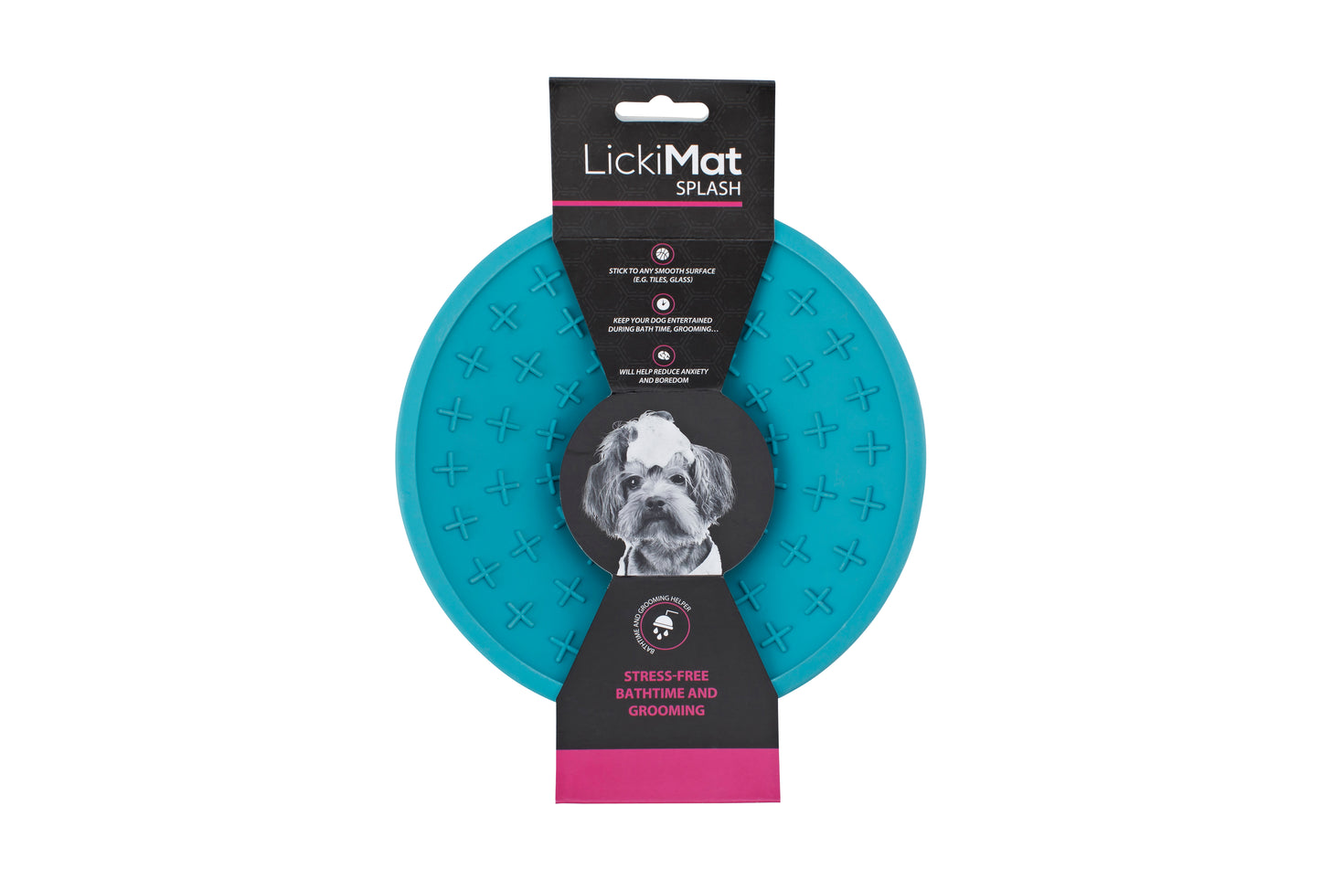 LickiMat Splash Turquoise Slow Feeder & Suction Lick Mat for Dogs 19cm