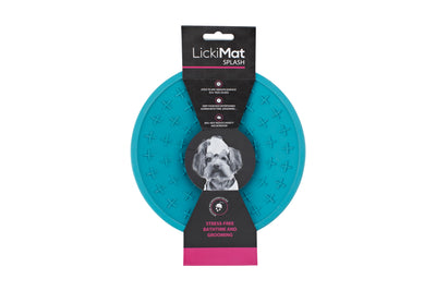 LickiMat Splash Turquoise Slow Feeder & Suction Lick Mat for Dogs 19cm
