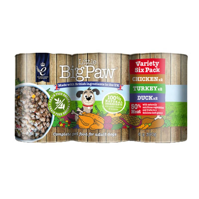 Little Big Paw Adult Dog Food Variety Poultry Assorted Tins 6 pack