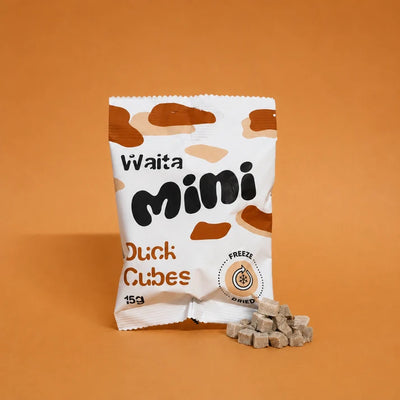 Waita Freeze-Dried Mini Duck Cubes 15g – Training Treats for Dogs, Cats & Ferrets.