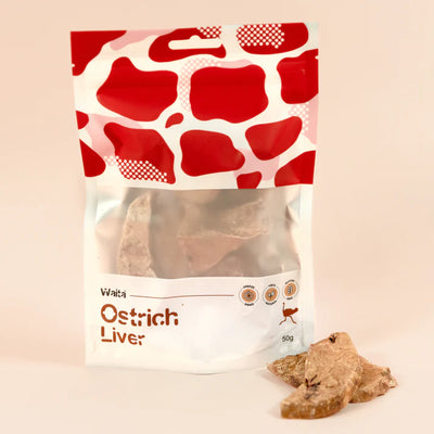 Waita Freeze-Dried Ostrich Liver for Dogs & Cats 50g – Novel Protein, Vitamin & Iron-Rich Treat