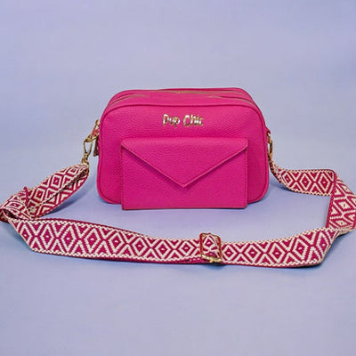 Pup Chic Hot Pink Vegan Leather Dog Walking Bag