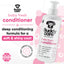 Buddy Care baby fresh conditioner bottle on a pink floral background
