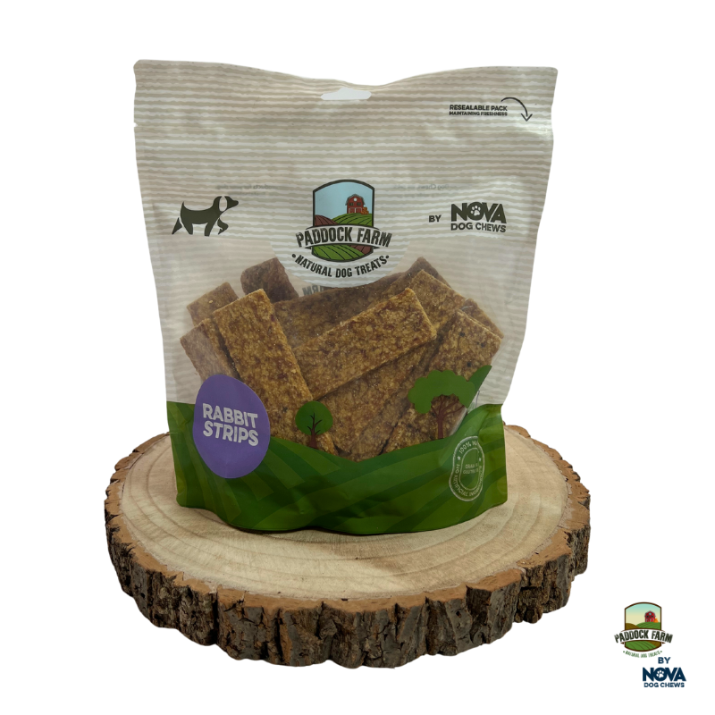 Paddock Farm 100% Rabbit Strips 500g natural dog treats