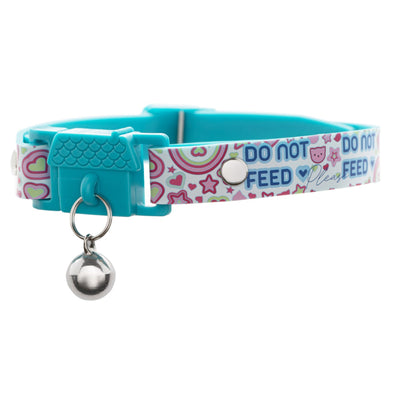 KITTYRAMA PEARL 'DO NOT FEED' CAT COLLAR - Quick Release, Breakaway, Hypoallergenic