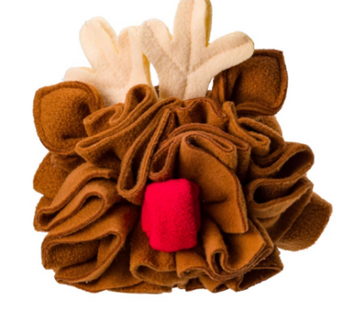 🦌 House of Paws Reindeer Snuffle Ball Dog Toy – Festive Treat-Hiding Enrichment