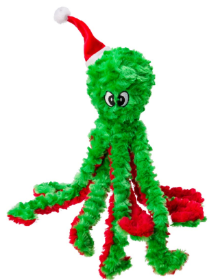 🎄 House of Paws Christmas Octopus Dog Toy – Festive Plush with Floppy Legs