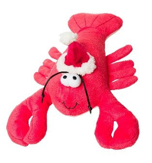 🦞 House of Paws Christmas Lobster Dog Toy – Festive Plush with Santa Hat