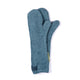 Pair of Ruff and Tumble dog drying mitts in Sandringham Blue, made from thick cotton towelling to easily dry muddy paws and wet fur after outdoor adventures, available at Amy’s Pet Supplies.