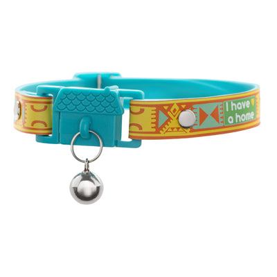 KITTYRAMA SAVANNA 'I HAVE A HOME' CAT COLLAR - Quick Release, Breakaway, Hypoallergenic