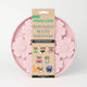 Pink slow feeder mat for cats and dogs with packaging on a light gray background