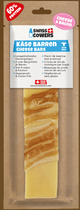 Long-lasting Swiss cheese bar dog treat wrapped in bacon