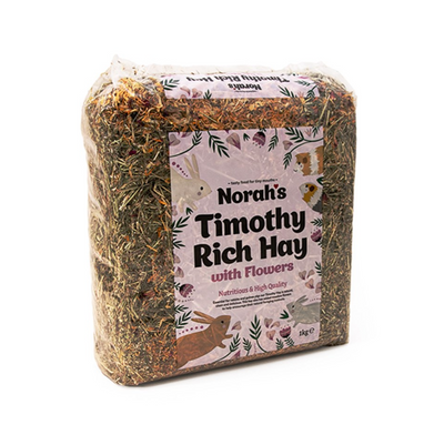 Norah’s Timothy Hay with Flowers High Fibre Small Animal Hay