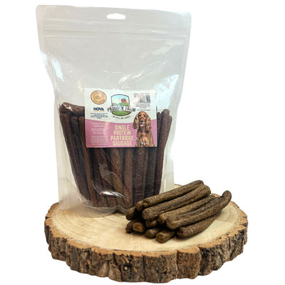 Single protein partridge sausages for dogs 1kg grain free training and enrichment treats