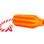 Sodapup Rocket Toy in bright orange with red rope, a durable and floatable fetch toy for dogs who love to chew and play tug