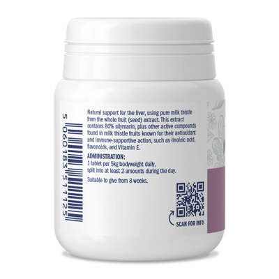 Feeding guide for Dorwest Milk Thistle Tablets by pet weight