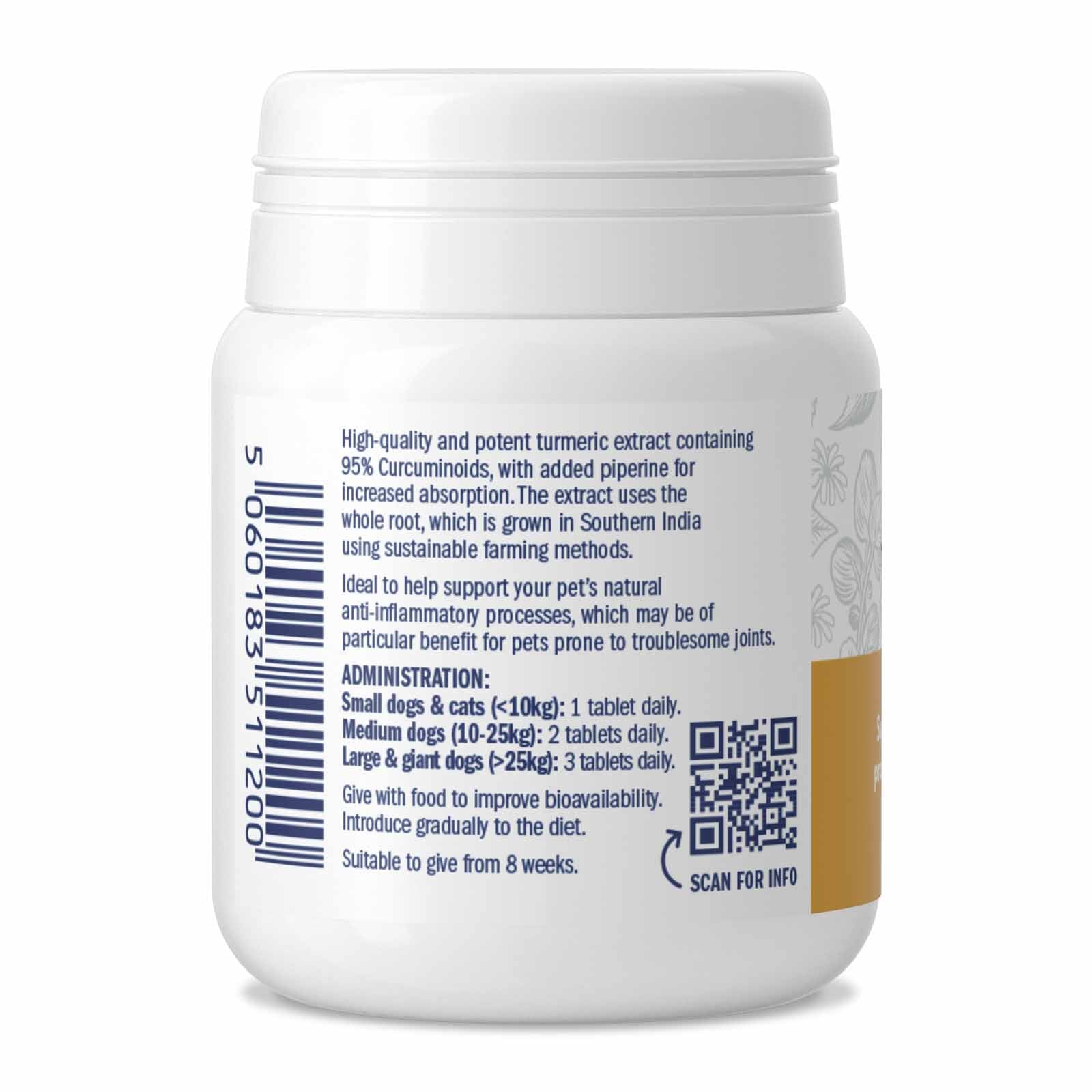 Supplement container with label and QR code on a white background