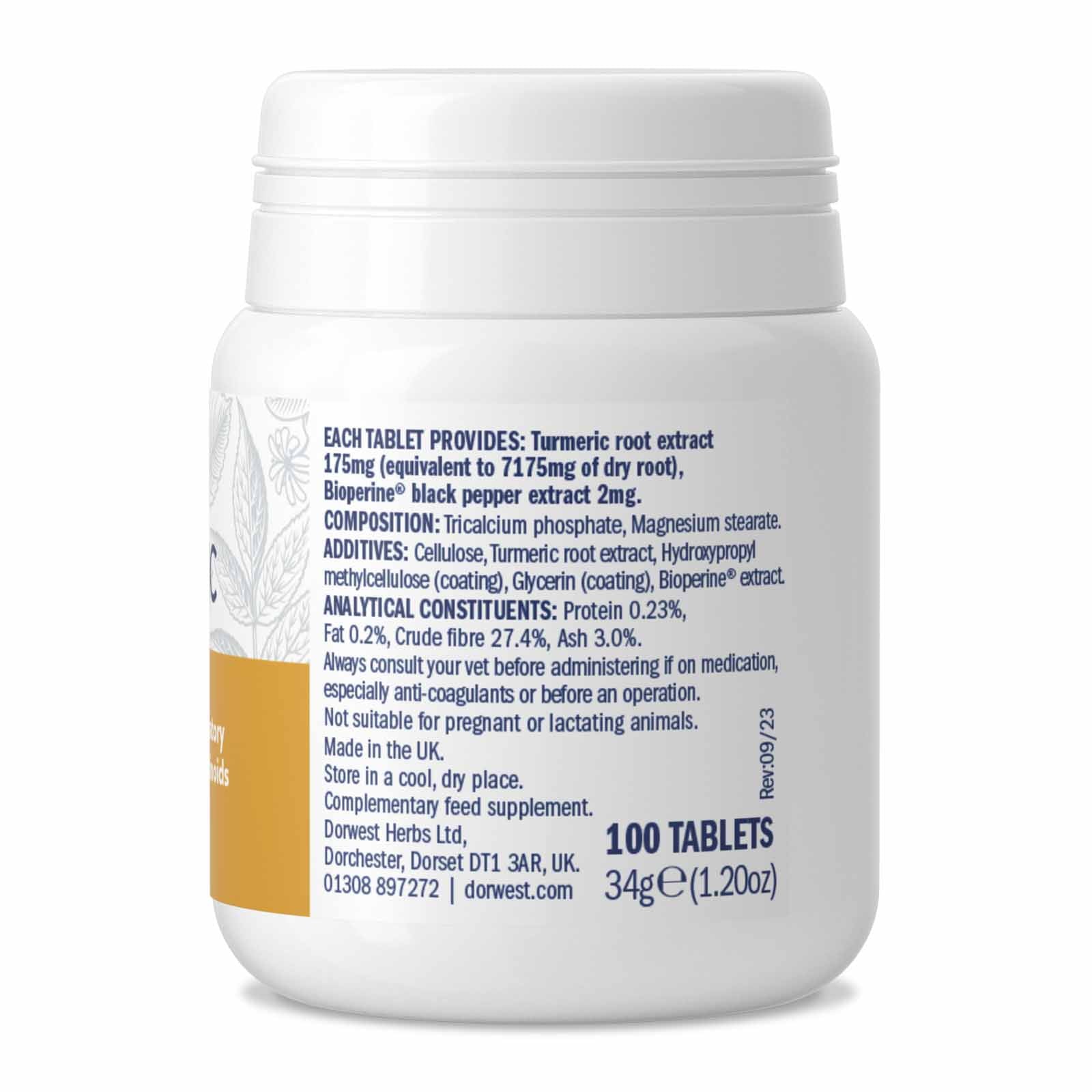 White supplement container with label on a white background