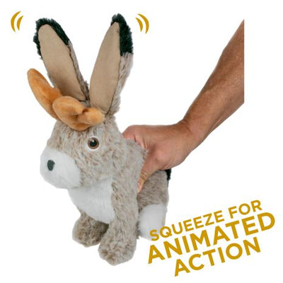 Tall Tails Animated Jackalope 8 inch plush dog toy with reinforced mesh fabric