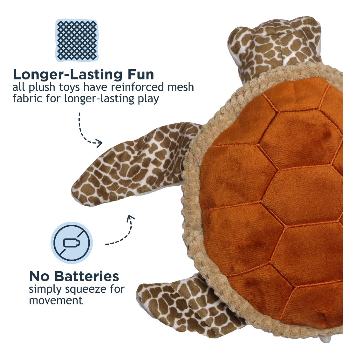 Eco friendly plush dog toy made with recycled stuffing