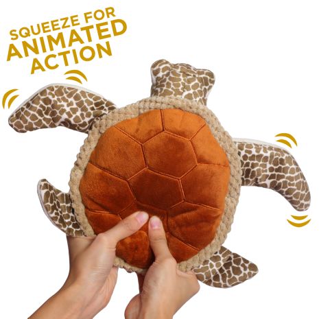 Durable reinforced mesh animated sea turtle dog toy UK