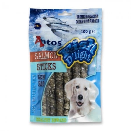 Antos Fish D’Light Salmon Sticks 100g low-fat natural dog treats