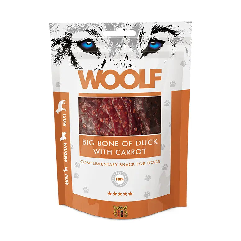 Woolf Big Bone of Duck with Carrot Dog Treat 100g