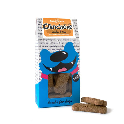 Supernature Cruncheez Chicken & Chia Bone-Shaped Dog Biscuits.