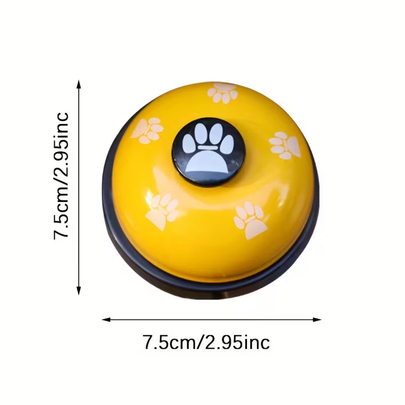 Yellow pet training bell for reward-based learning