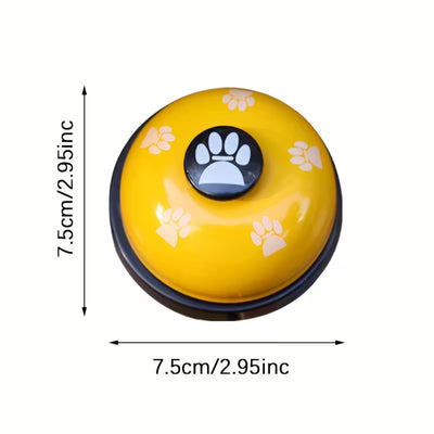 Yellow pet training bell for reward-based learning