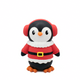 Great&Small Christmas Latex Chilly Penguin dog toy with red earmuffs, a red Santa-style coat, white trim and orange beak and feet