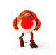 Great&Small Christmas Robin plush dog toy with a red breast and red and green rope legs
