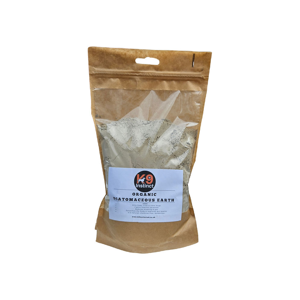 K9 Instinct Diatomaceous Earth 400g powder in a resealable pouch