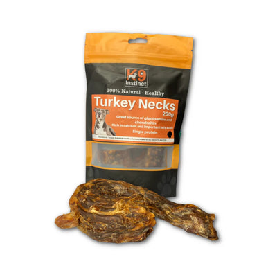 K9 Instinct Turkey Necks dog treat package on a white background