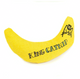Yellow King Catnip Banana fabric cat toy with embroidered logo, filled with organic North American catnip leaves