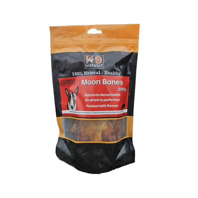 K9 Instinct Moonbone 200g – natural beef cartilage dog chew, long-lasting, rich in glucosamine, chondroitin, and collagen for joint health.