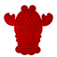 Örva Lobster Lick Mat in red with raised cross and dot textures for treat paste