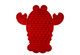 Örva Lobster Lick Mat in red with raised cross and dot textures for treat paste