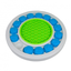 Örva Puzzle Ring dog toy with blue puzzle covers and a green central lick mat