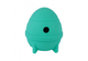 Örva Rocket Treat Toy in turquoise with treat-dispensing hole, assembled view