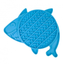 Örva Shark Lick Mat in blue with raised ridges and dots for treat paste