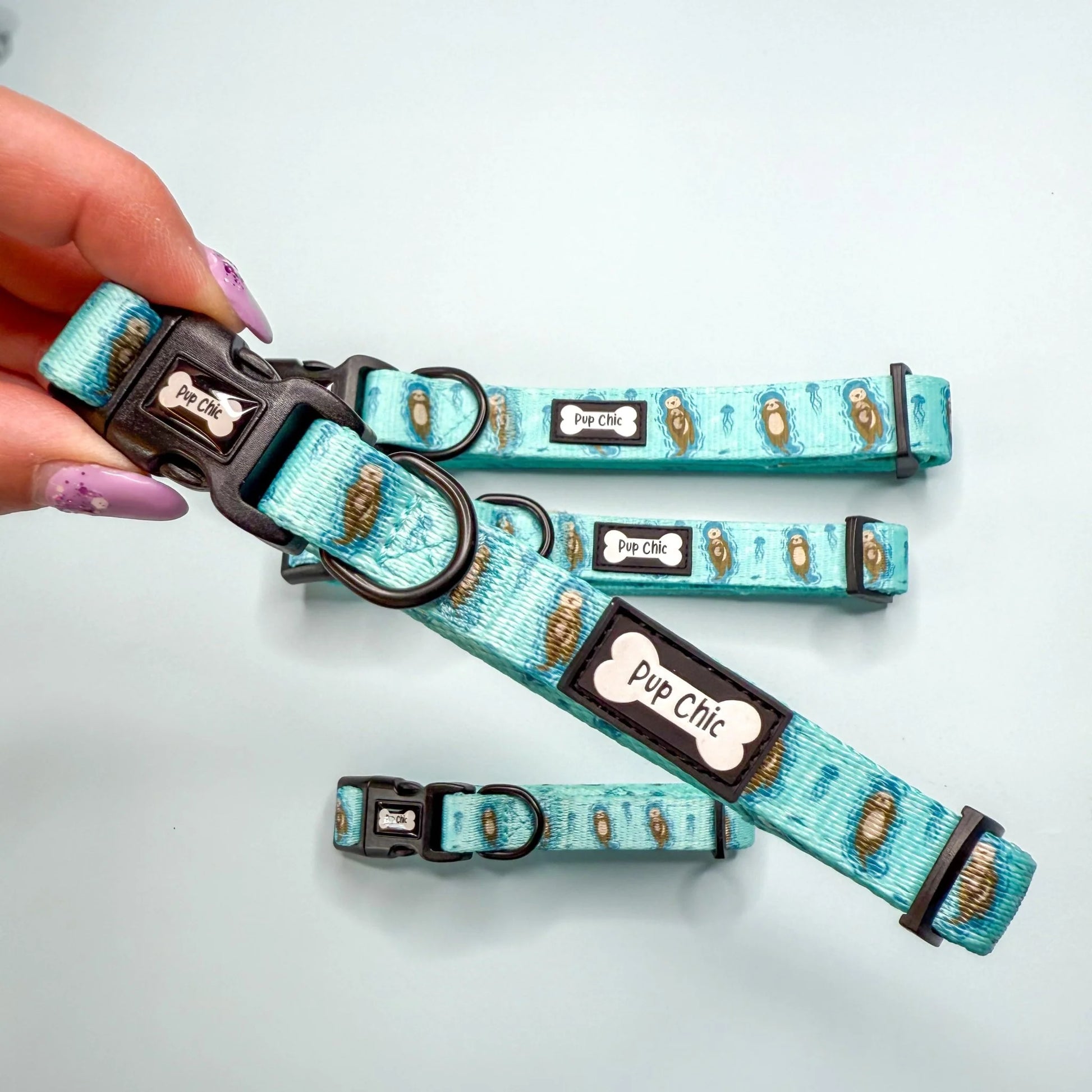 Otterly Lovely Adjustable Dog Collar – Medium.