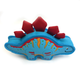 Sky Dinosaur blue stegosaurus dog toy with textured fabric, TPR panel and red back plates