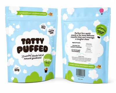 Tatty Yak Puffed Original crunchy yak milk dog treats 80g pouch